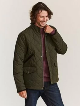 FatFace Hayle Quilted Jacket - Khaki Size M Men