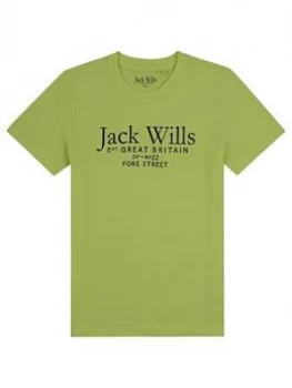 Jack Wills Boys Script T-Shirt - Lime, Size 12-13 Years