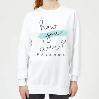 Friends How You Doin? Womens Sweatshirt - White - XL