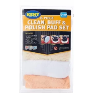 Kent Car Care 8 Piece Clean Buff & Polish Set (Pack Of 4)