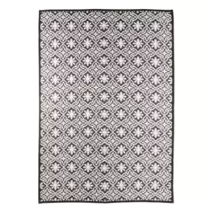 Tile Motif Waterproof Rug Black 230x160cm