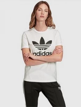 adidas Originals Trefoil Tee - White, Size 16, Women