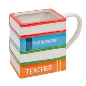 Thank You Teacher Stack Of Books Earthenware Mug