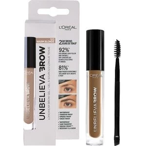 LOreal Unbelievabrow Long-Lasting Brow Gel 103 Warm Blonde