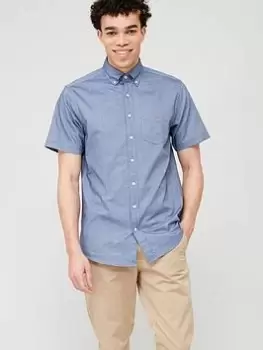 GANT Regular Oxford Short Sleeve Shirt - Blue, Dark Blue, Size L, Men