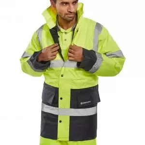 Beeswift CONSTRUCTOR TRAFFIC Jacket TWO TONE FLEECE LINED Saturn