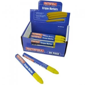 Faithfull Marker Crayons Yellow pack of 30