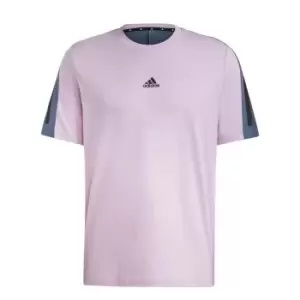 adidas 3 Stripe T Shirt Mens - Purple