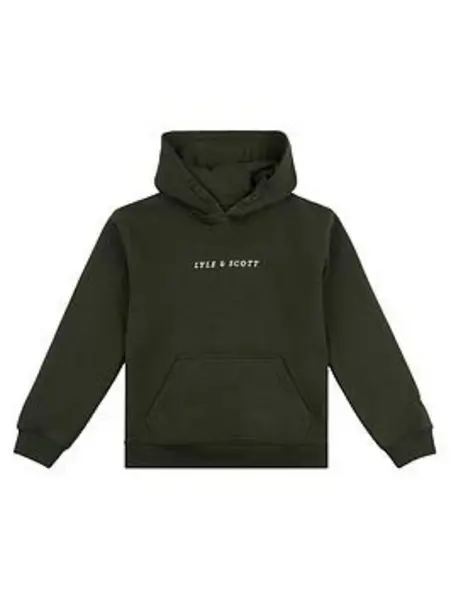 Lyle & Scott Boys Logo Loose Fit Hoodie - Rosin, Dark Green, Size 7-8 Years Dark Green VK2H1 Unisex 7-8 YEARS