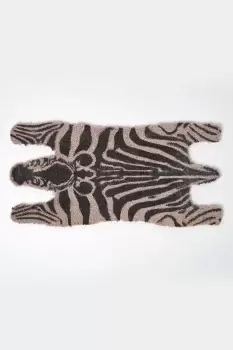 Zebra Shaped Coir Animal Print Non-Slip Doormat