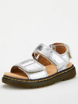 Dr Martens Girls Metallic Romi Sandal - Silver