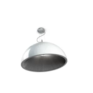 Grok 3 Light Small Dome Ceiling Pendant Silver, White, E14