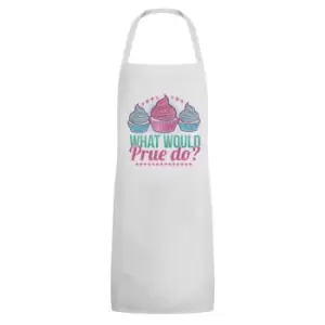 Grindstore Unisex Adult What Would Prue Do Full Apron (One Size) (White/Pink/Blue)