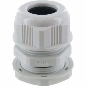 Zexum PG21 IP68 Nylon Cable Gland with Locknut - Black