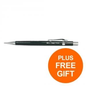 Pentel P205 Mech Pencil with Eraser with 6x HB 0.5mm Lead Pack 12 FREE