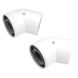 Worcester Bosch 45 Degree 60/100mm Boiler Flue Bend - Pack of 2