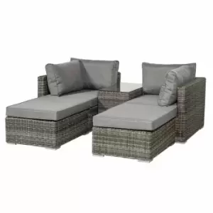 Royalcraft Paris 4 Seater 5pc Multi Setting Relaxer Set - Grey