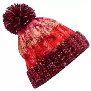 Beechfield Womens/Ladies Corkscrew Pom Pom Beanie (One Size) (Cherry Sherbet)