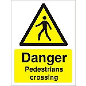 Warning Sign Pedestrians Crossing Plastic 40 x 30 cm