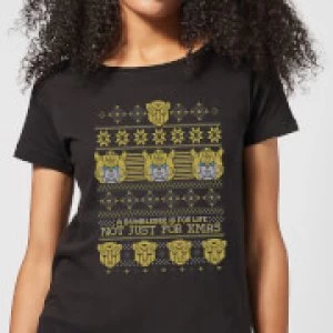 Bumblebee Classic Ugly Knit Womens Christmas T-Shirt - Black - XL