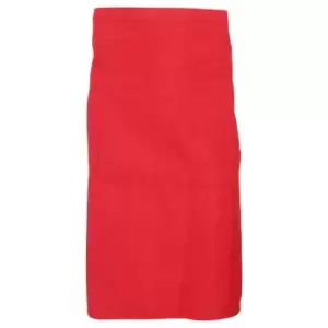 Dennys Adults Unisex Catering Waist Apron With Pocket (One Size) (Red)