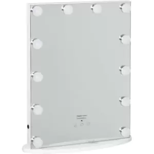 HOMCOM Hollywood Makeup Mirror with LED Light Dimmer Cosmetic Beauty Stage - White