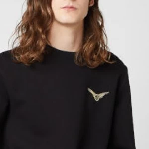 Harry Potter Golden Snitch Unisex Embroidered Sweatshirt - Black - XXL