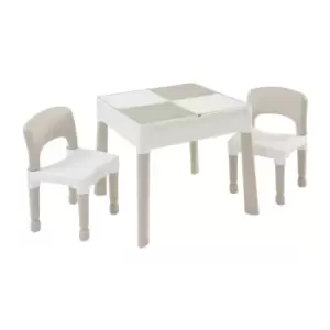 Liberty House Toys Kids 5-in-1 Grey and White Activity Table and 2 Chairs Set