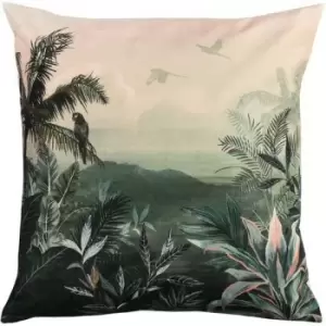 Furn Jungle Outdoor Cushion Cover (One Size) (Blush/Forest) - Blush/Forest