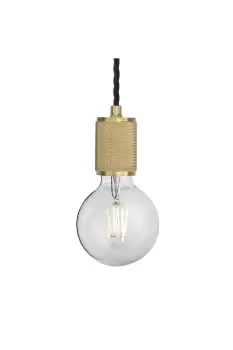 Knurled Edison Pendant Light, 1 Wire, Brass