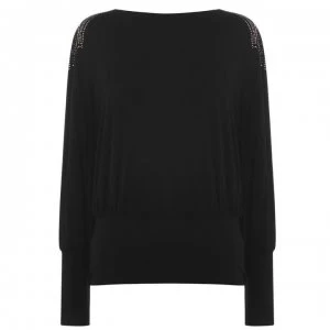 Biba Long Sleeve Heat Seal Top - Black