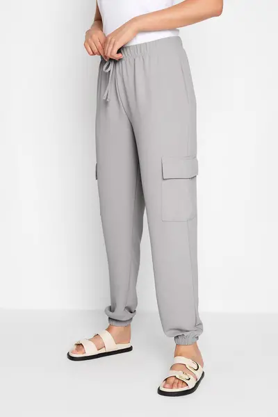 Long Tall Sally Cuffed Utility Jogger - Grey, Size 20, Length 36, Women