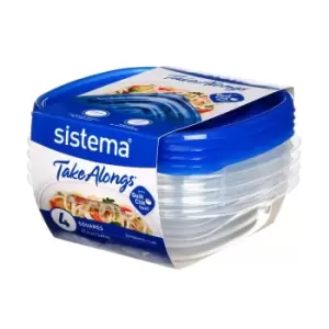 Sistema Take Alongs Rectangle - 669ml - 4 Pack