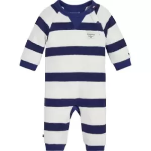 Tommy Hilfiger Baby Striped Towelling Coverall - Blue