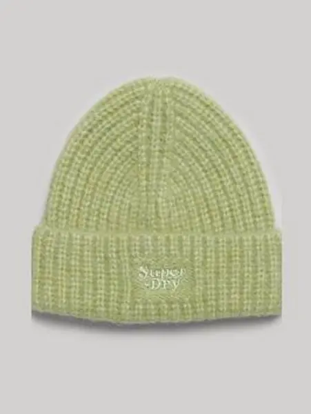 Superdry Mellow Green Rib Knit Beanie Hat