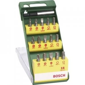 Bosch Accessories Promoline 2607019453 Bit set 15 Piece Slot, Phillips, Pozidriv, Star, Allen