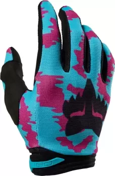 FOX 180 Nuklr Motocross Gloves, black-turquoise, Size L, black-turquoise, Size L