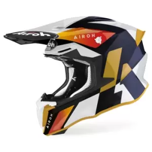 Airoh Twist 2.0 Lift Motocross Helmet, black-white-orange, Size S, black-white-orange, Size S