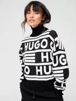 HUGO Sismina Logo Jumper - Black, Size Xxl, Women