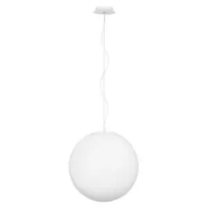 Merano - Lafayette 40cm Globe Pendant Ceiling Light Opal Glass, White Metal LED E27