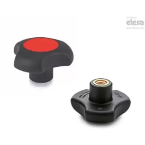 ELESA Lobe knob-VTT.32-C-B-M6-C6 Red