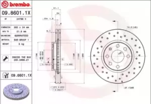 BREMBO Brake disc OPEL,CHEVROLET,VAUXHALL 09.8601.1X 569000,9127967,9196050 Brake rotor,Brake discs,Brake rotors 95526646,9196050,95526646