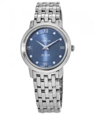 Omega De Ville Prestige Blue Diamond Dial Womens Watch 424.10.27.60.53.001 424.10.27.60.53.001