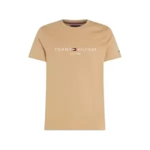 Tommy Hilfiger Logo Crew Neck T Shirt - Beige