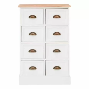 Premier Housewares Austin 8 Drawer Chest, white