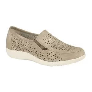 Boulevard Womens/Ladies Perforated Slip On Shoes (8 UK) (Stone)