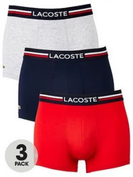 Lacoste Lacoste Three Pack Trunk, Blue/Grey/Red Size M Men