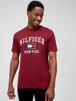 Tommy Hilfiger Modern Varsity T-Shirt - Dark Red , Dark Red, Size L, Men