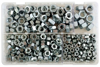 Assorted MM Plain Steel Nuts Box Qty 370 Connect 31860