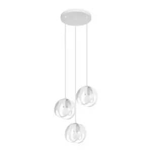 Tulos Cluster Pendant Ceiling Light, White, 3x E27